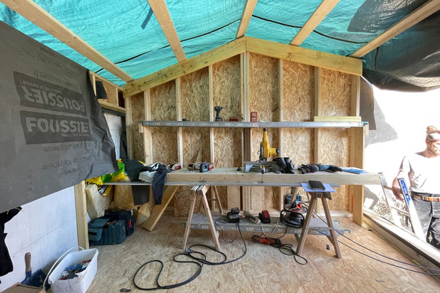 Chantier en cours-surelevation-maison-La Flotte