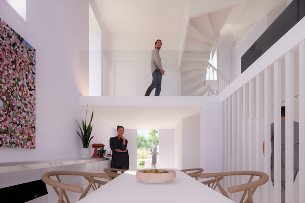 Salle à manger en double hauteur-amenagement-maison-Clamart