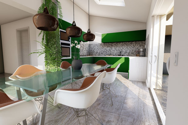 Vue de la cuisine-agrandissement_extension-maison-Dammartin-en-Serve