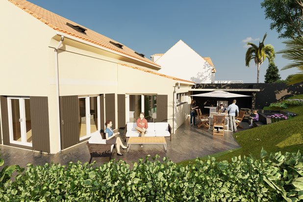 Vue extérieure - Côte jardin-agrandissement_extension-maison-Dammartin-en-Serve