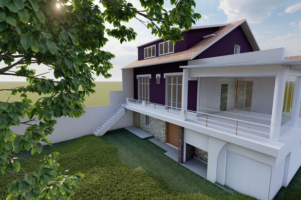 Vue extérieure - Façade côté jardin - Existant-agrandissement_extension-logement-Rosny-sous-Bois