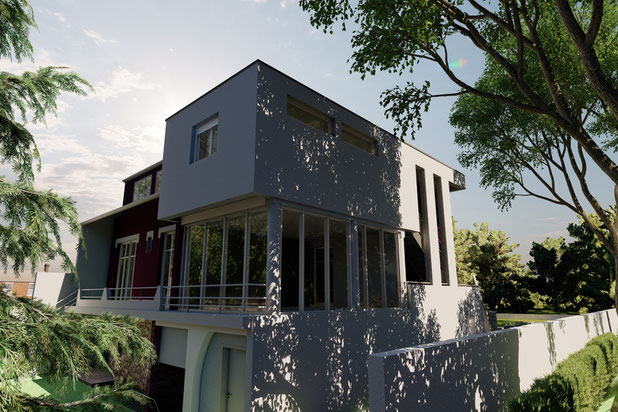 Vue extérieure - Façade côté jardin-agrandissement_extension-logement-Rosny-sous-Bois