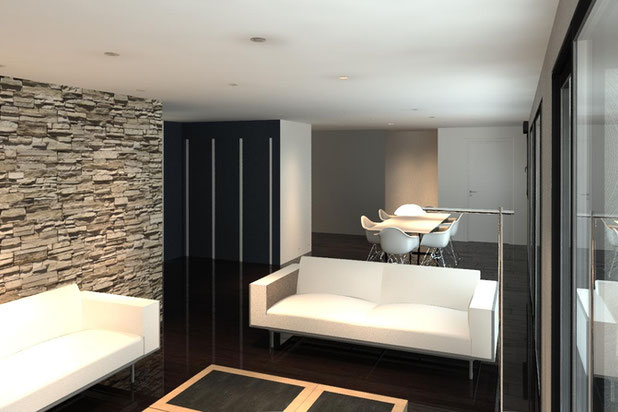 Vue du salon-surelevation-maison-Poissy