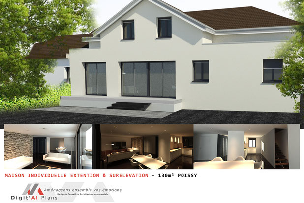 Vue extérieure-surelevation-maison-Poissy