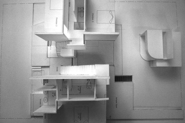 Vue de dessus de la maquette-construction-maison-Châtillon