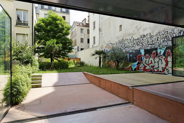 Vue sur le jardin-construction-maison-Paris