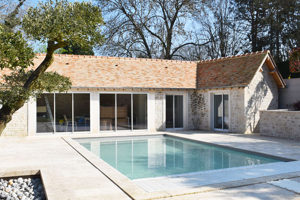 Poolhouse - façade sud-construction-extension-Eure