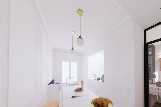 Vue sur la cuisine-renovation-appartement-Paris