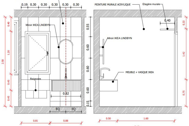 Coupe de la salle de bain-renovation-appartement-Villejuif
