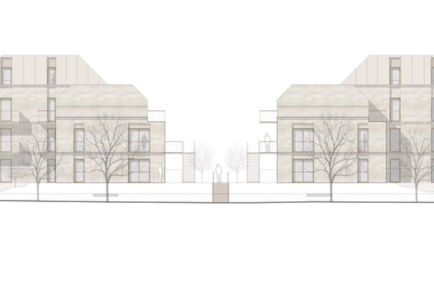 Façade Sud sur jardin-construction-immeuble-Colombes