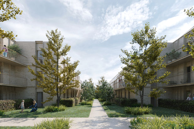 La cour d'honneur-construction-immeuble-Colombes