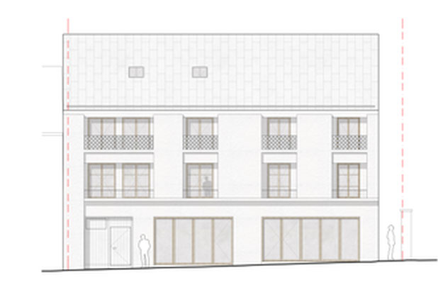 Façade Ouest sur rue-surelevation-immeuble-Arpajon