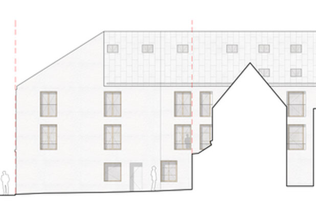 Façade Sud sur venelle-surelevation-immeuble-Arpajon