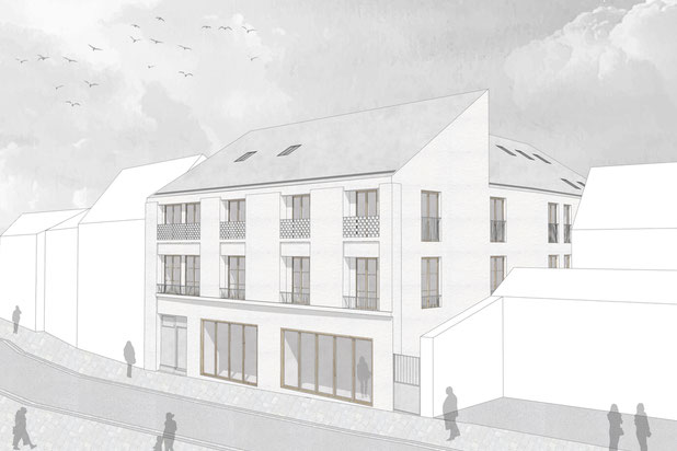 L'immeuble depuis la rue-surelevation-immeuble-Arpajon
