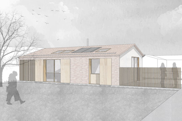 La maison depuis la voie privée-construction-maison-La Brée-les-Bains