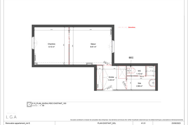Plan existant-renovation-appartement-Paris