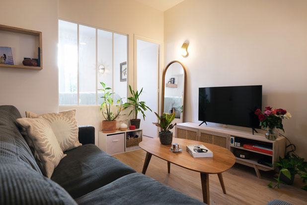 Séjour après travaux-renovation-appartement-Paris