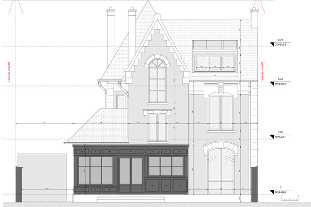 Façade sud_projet-agrandissement_extension-extension-Caen