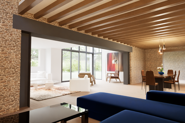 Perspective intérieure-agrandissement_extension-maison-Caillouet-Orgeville