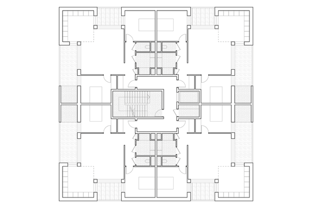 Plan d'un niveau type-construction-immeuble-Cahors