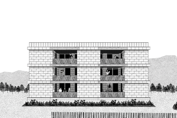Vue principale-construction-immeuble-Cahors