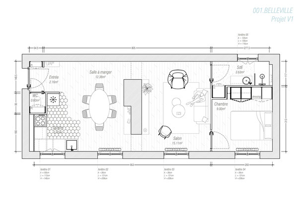 Plan projet - Version A-renovation-appartement-Paris