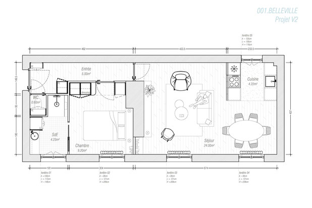 Plan projet - Version B-renovation-appartement-Paris
