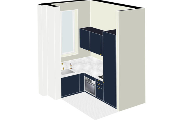 Axonométrie de la cuisine-renovation-appartement-Paris