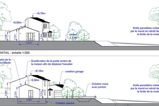 Façades avant / après-agrandissement_extension-maison-Callas