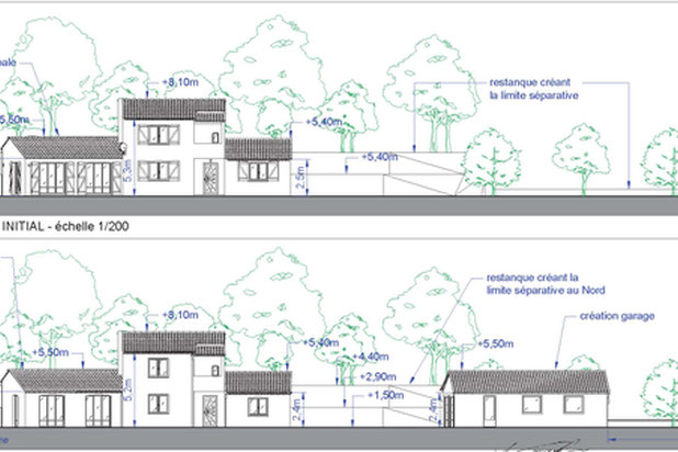 Façades avant / après-agrandissement_extension-maison-Callas