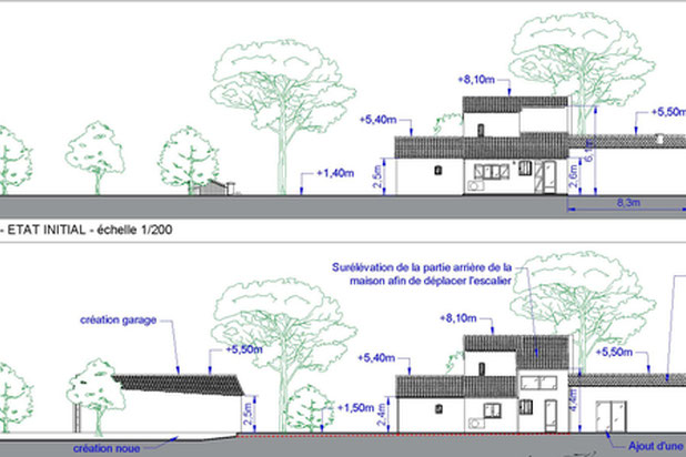 Façades avant / après-agrandissement_extension-maison-Callas