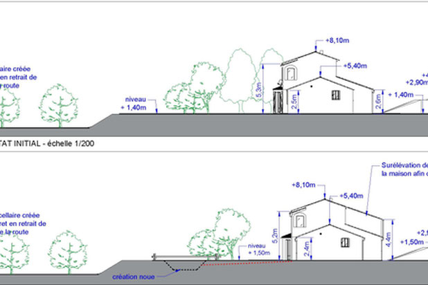 Façades avant / après-agrandissement_extension-maison-Callas