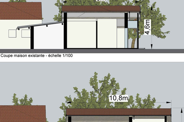 Coupe avant / après-rehabilitation-maison-Chalindrey