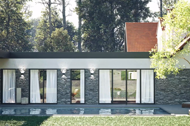 Vue piscine-construction-extension-Neufchâtel-Hardelot