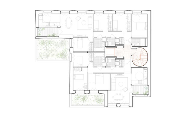 Plan étage courant-construction-immeuble-Paris