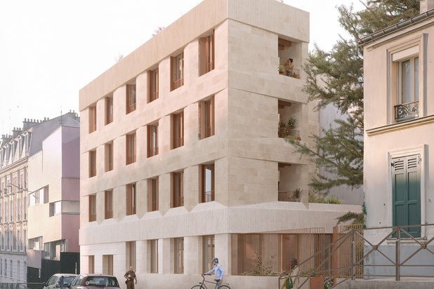Vue depuis la rue-construction-immeuble-Paris