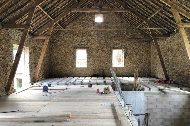 Chantier / création des niveaux , ouvertures-rehabilitation-maison-Corrèze