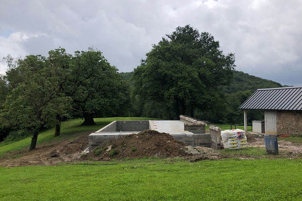 Chantier / Création d'une piscine-rehabilitation-maison-Corrèze