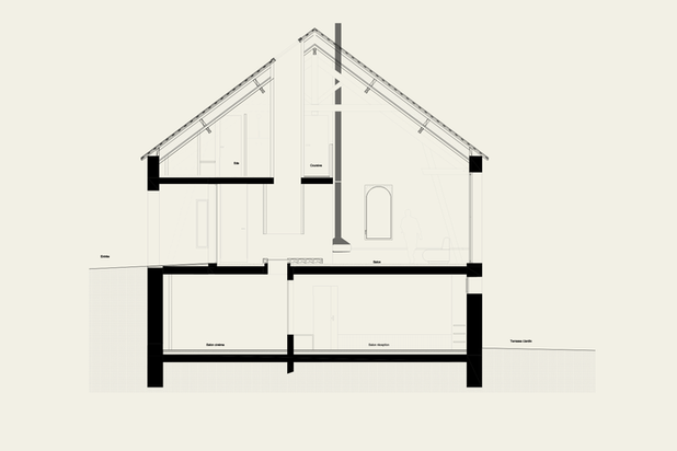 Projet / Coupe transversale-rehabilitation-maison-Corrèze