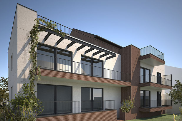 Vue depuis le jardin-construction-maison-Sèvres