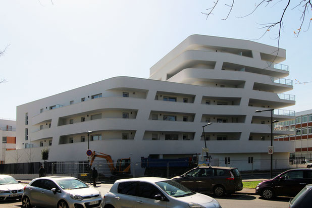 Vue depuis la place Josette et Maurice Audin-construction-immeuble-Tremblay-en-France