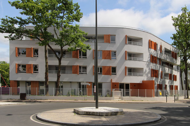 Vue 01 depuis la rue Léon Blum-construction-immeuble-Tremblay-en-France