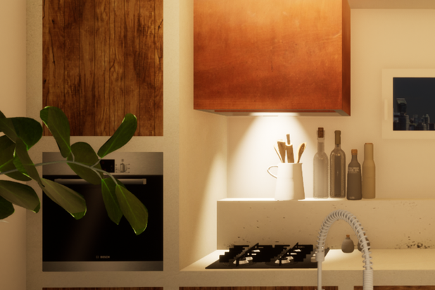 Cuisine maçonnée dans un style majorquin-renovation-maison-Bury
