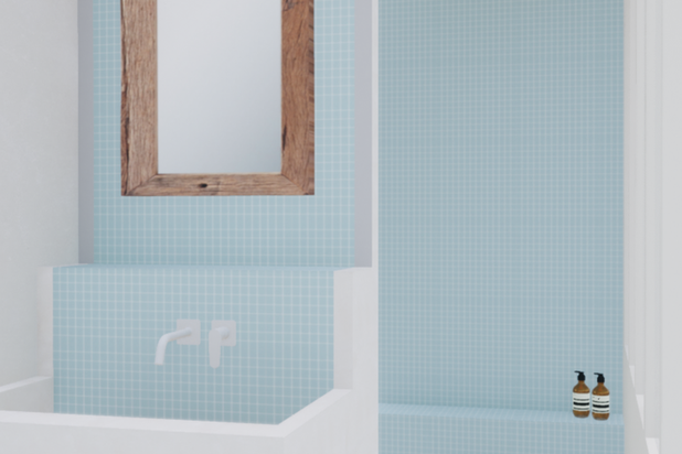 Meuble vasque et douche à l'italienne-renovation-appartement-Paris