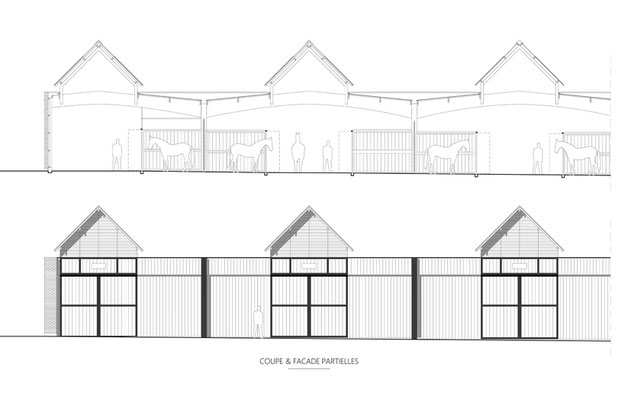 Coupe & façade-construction-local-Le Lion-d'Angers