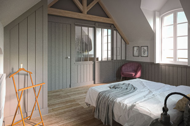 Cottage « RB » - Chambre 2-surelevation-logement-Angers