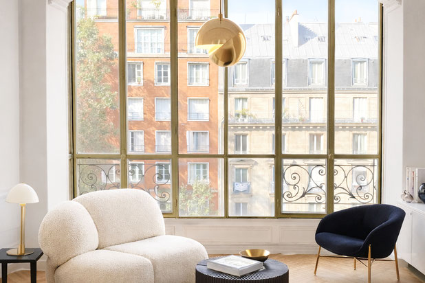 Séjour rénové avec verrière – appartement haussmannien Paris 5ᵉ-renovation-appartement-Paris