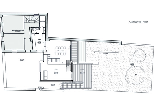 Plan du 2ème niveau - projet-rehabilitation-maison-Bagnolet
