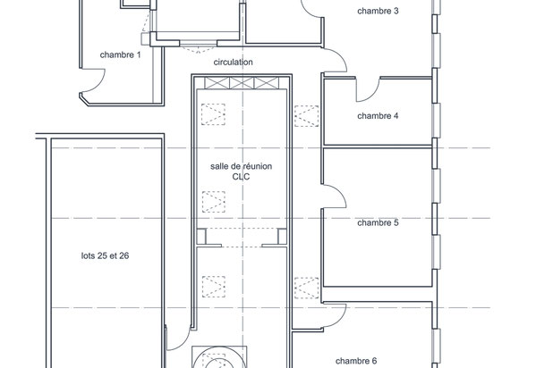 Plan du niveau bas - existant-rehabilitation-appartement-Paris