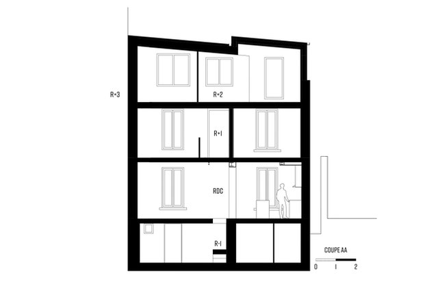 COUPE AA-surelevation-maison-Paris